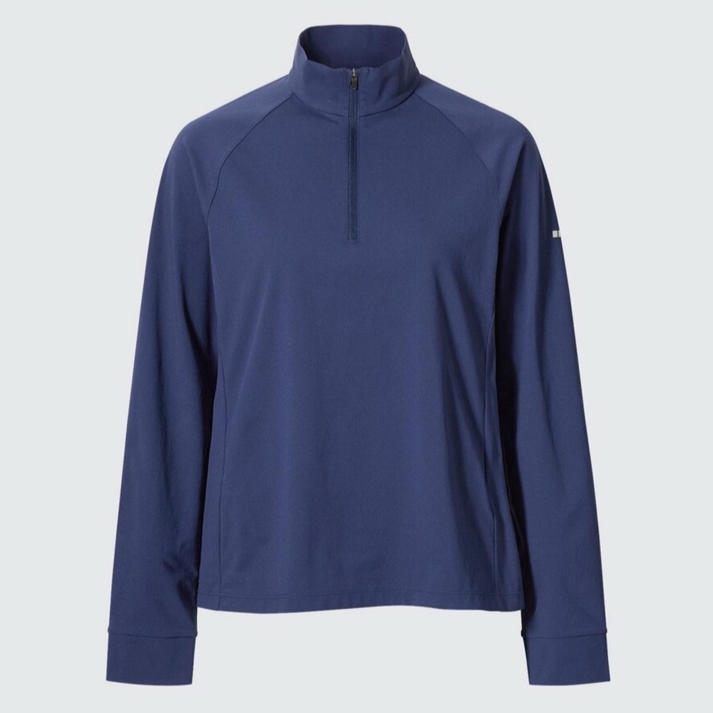 Uniqlo DRY-EX UV Protection Half-Zip T-Shirt Jacket Pullover in Blue - L